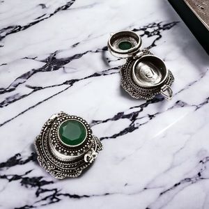 #451 Green Onyx Handcrafted Poison ☠️ Ring 💍 Size 9 NWOT